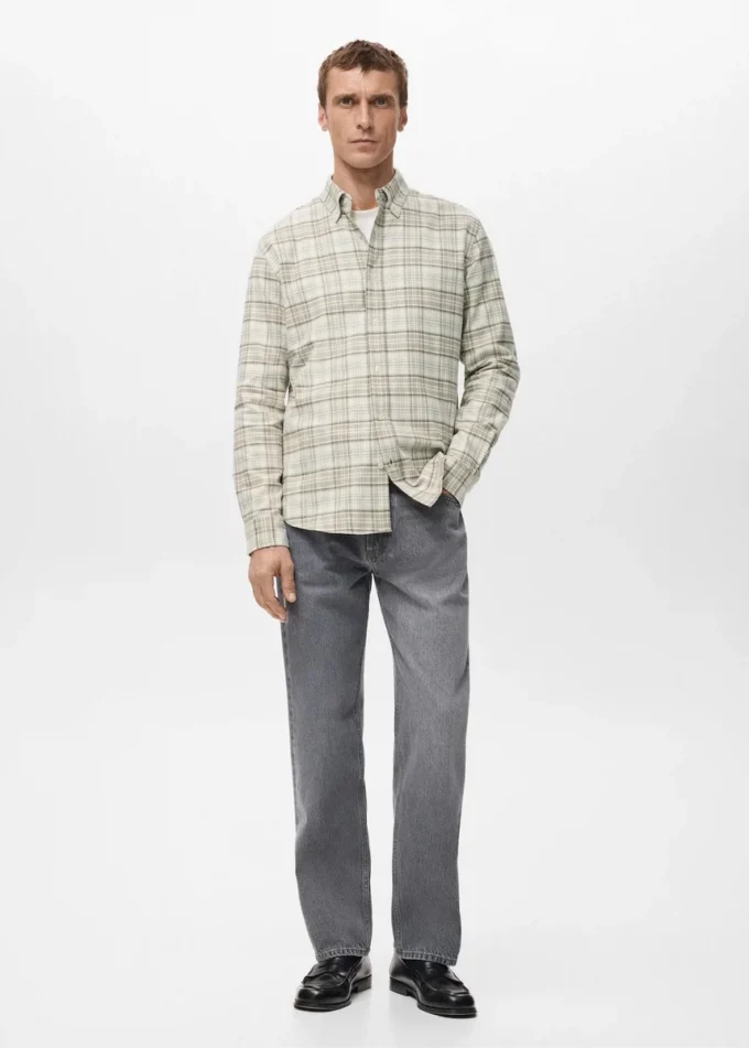 Koszula flanelowa o regularnym kroju w kratę Koszula flanelowa o regularnym kroju w kratę