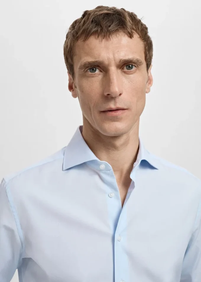 Koszula garniturowa z bawełnianej popeliny o dopasowanym kroju Koszula garniturowa z bawełnianej popeliny o dopasowanym kroju