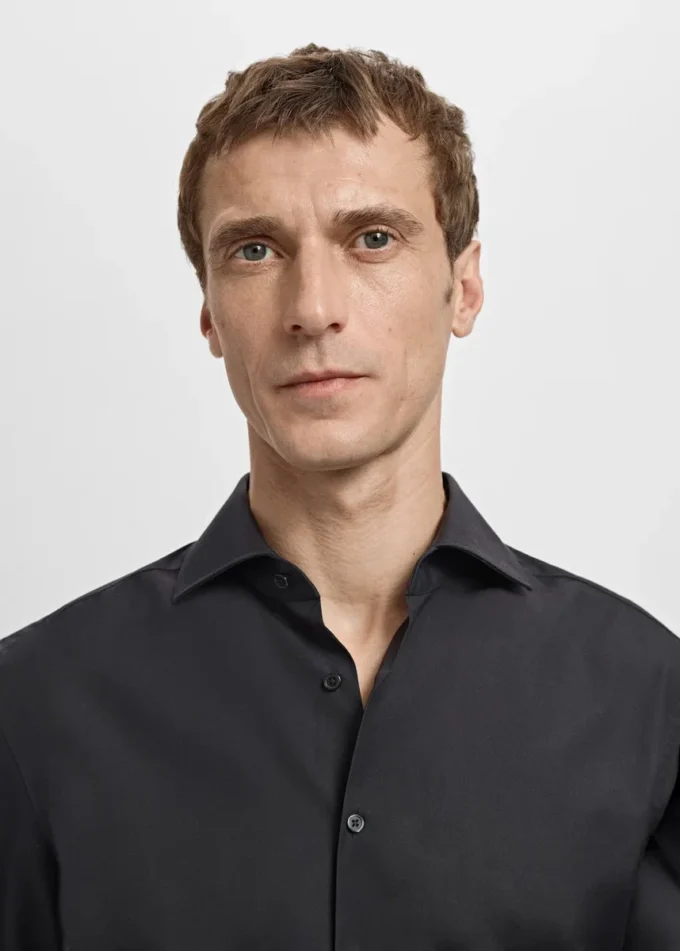 Koszula garniturowa z bawełnianej popeliny o dopasowanym kroju Koszula garniturowa z bawełnianej popeliny o dopasowanym kroju