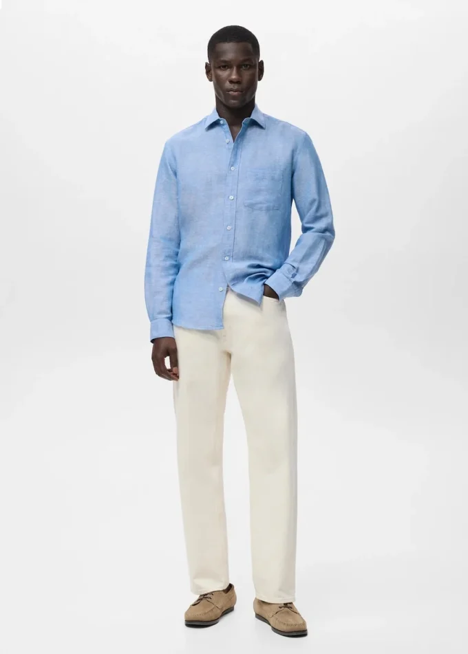 Koszula lniana z kieszeniami Koszula lniana z kieszeniami