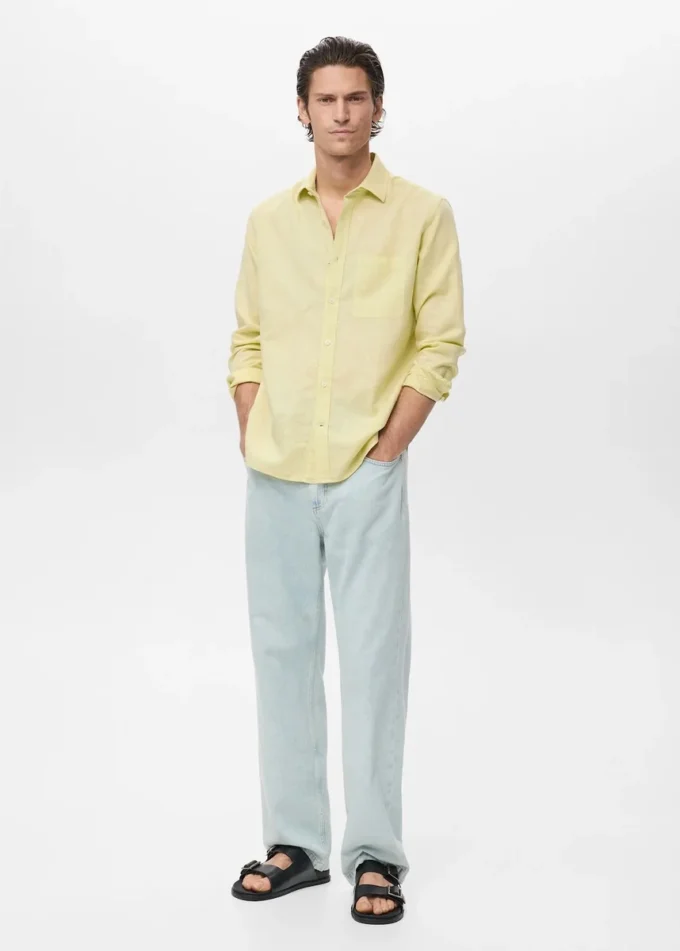 Koszula lniana z kieszeniami Koszula lniana z kieszeniami