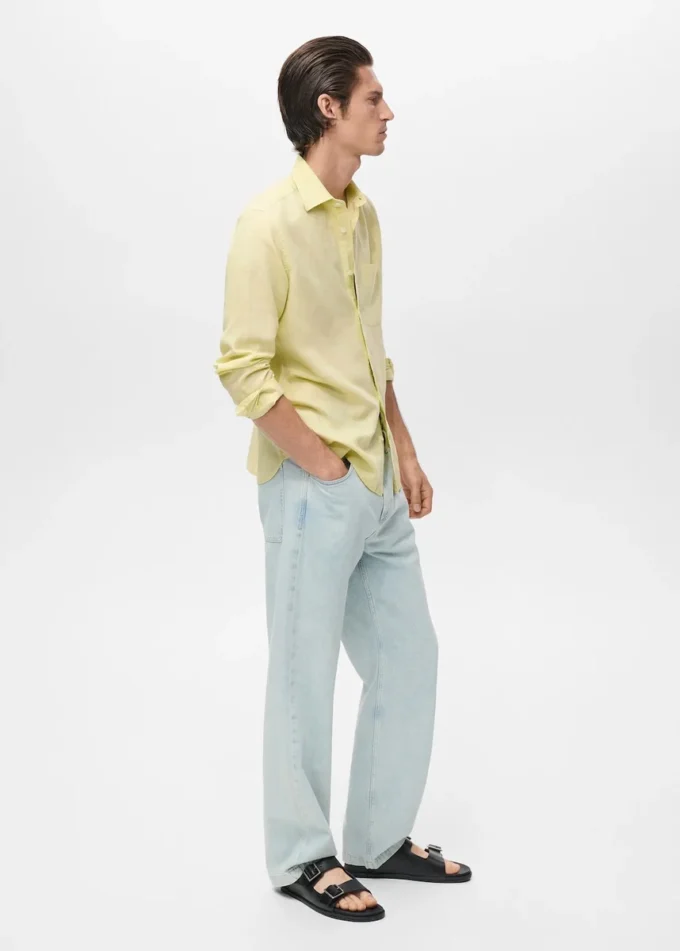 Koszula lniana z kieszeniami Koszula lniana z kieszeniami