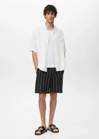 Koszula o regularnym kroju z mieszanki lnu Koszula o regularnym kroju z mieszanki lnu