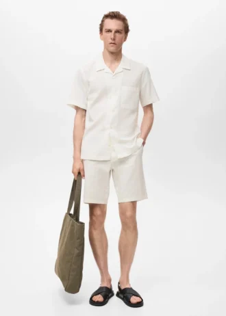 Koszula o regularnym kroju z tkaniny seersucker Koszula o regularnym kroju z tkaniny seersucker