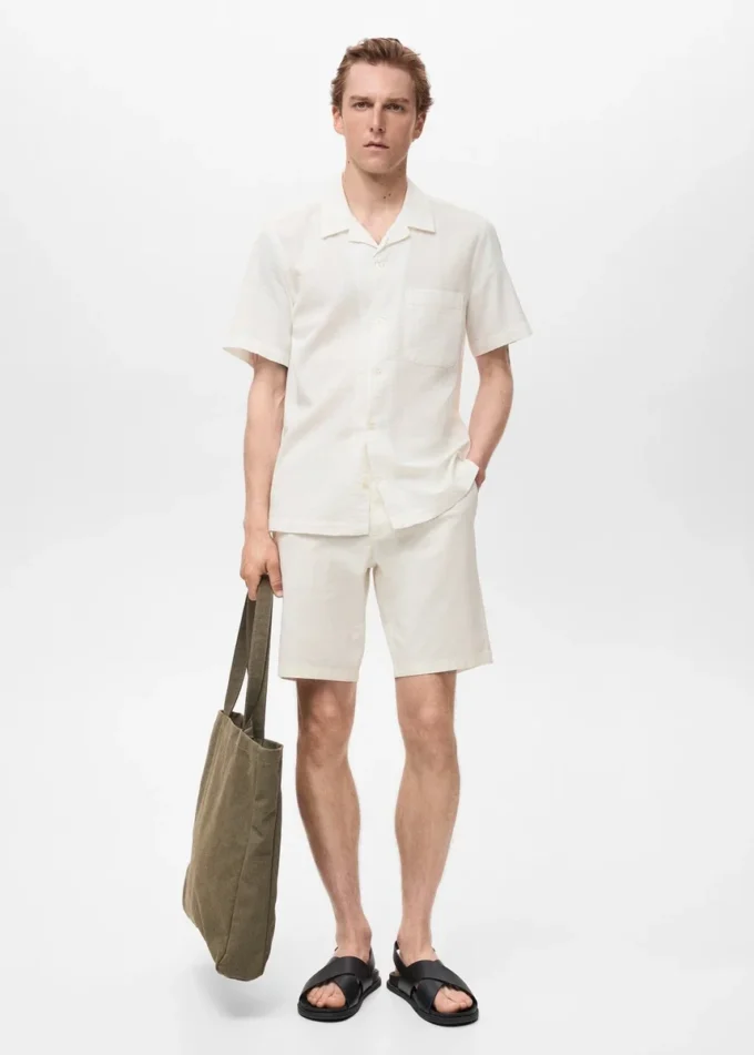 Koszula o regularnym kroju z tkaniny seersucker Koszula o regularnym kroju z tkaniny seersucker