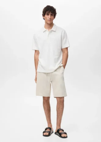 Koszula polo z dzianiny o strukturze