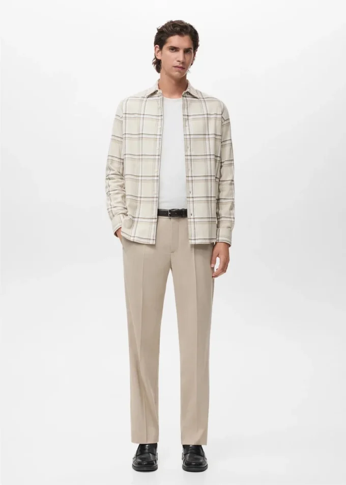 Koszula w kratę z 100% bawełny flanelowej Koszula w kratę z 100% bawełny flanelowej