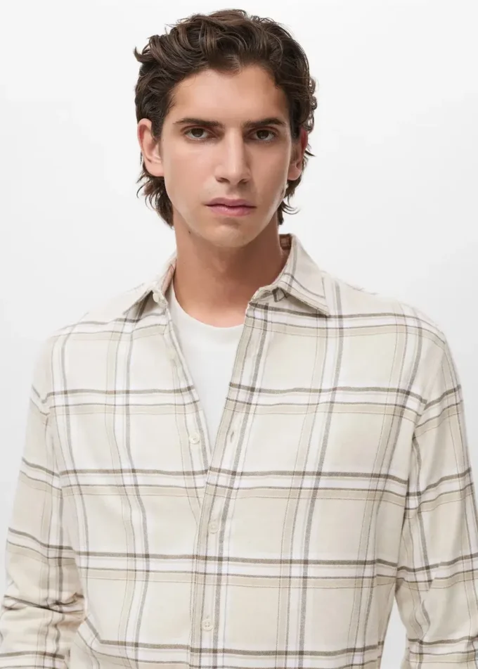 Koszula w kratę z 100% bawełny flanelowej Koszula w kratę z 100% bawełny flanelowej