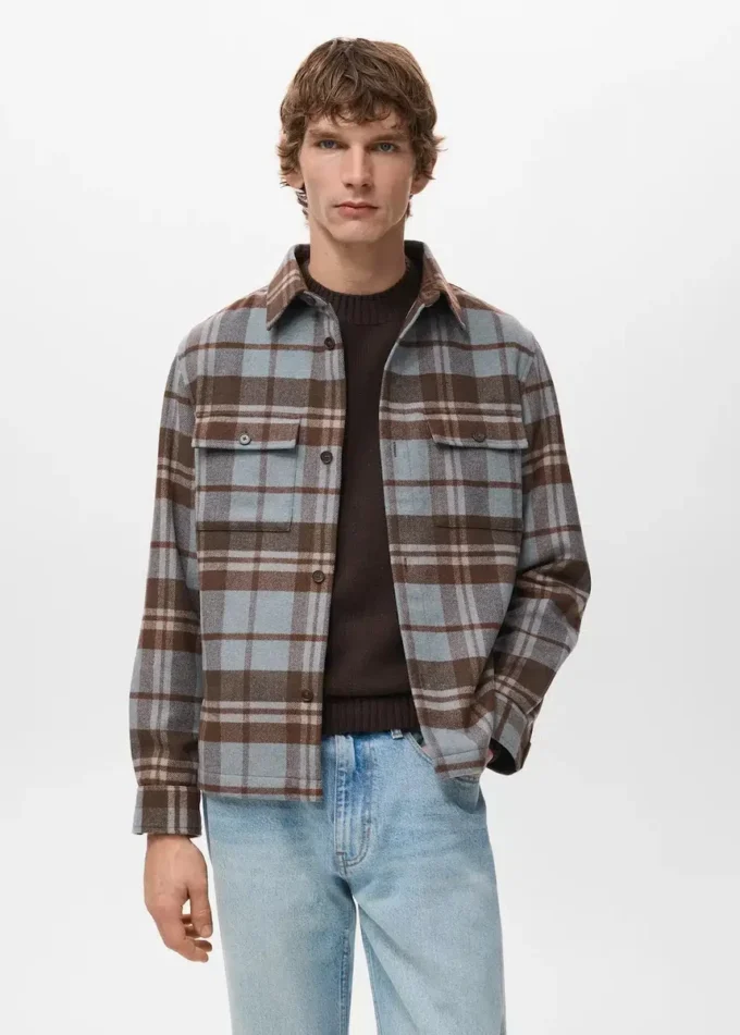 Koszula w kratkę z kieszeniami Koszula w kratkę z kieszeniami