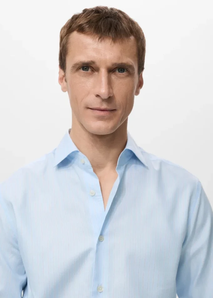 Koszula w paski o dopasowanym kroju, 100% bawełna Koszula w paski o dopasowanym kroju, 100% bawełna