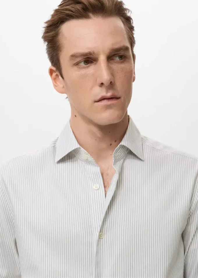 Koszula w paski o dopasowanym kroju, 100% bawełna Koszula w paski o dopasowanym kroju, 100% bawełna