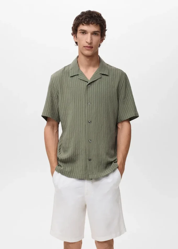 Koszula w paski z krótkim rękawem Koszula w paski z krótkim rękawem