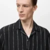 Koszula w paski z krótkim rękawem, 100% len Koszula w paski z krótkim rękawem, 100% len