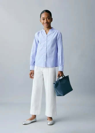 Koszula w paski z plisowanymi detalami