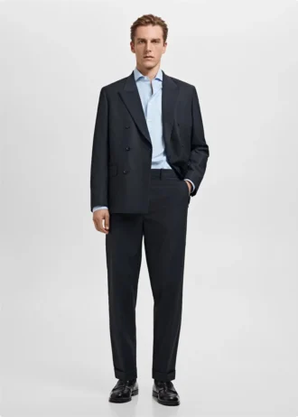 Koszula wizytowa z bawełny Giza o dopasowanym kroju w paski