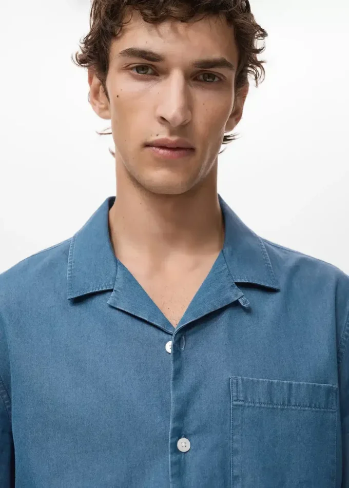 Koszula z 100% bawełny dżinsowej Koszula z 100% bawełny dżinsowej