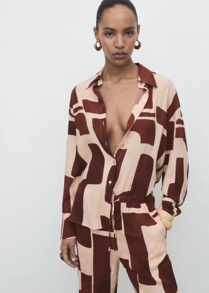 Koszula z geometrycznym nadrukiem Koszula z geometrycznym nadrukiem