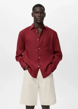 Koszula z kieszenią, 100% len