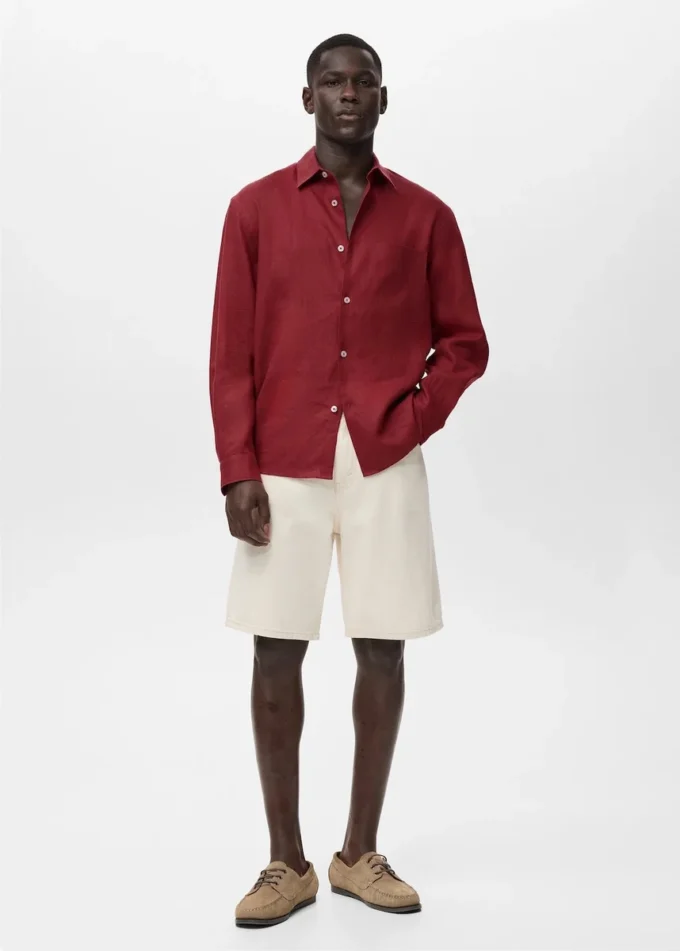 Koszula z kieszenią, 100% len Koszula z kieszenią, 100% len