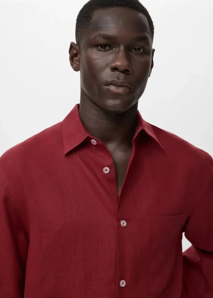 Koszula z kieszenią, 100% len Koszula z kieszenią, 100% len