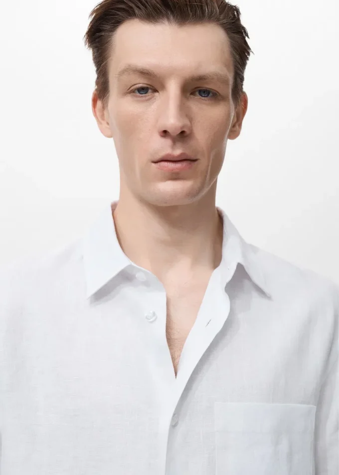 Koszula z kieszenią, 100% len Koszula z kieszenią, 100% len