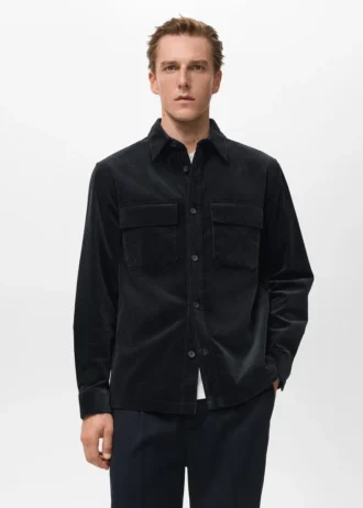 Koszula z kieszeniami z sztruksu