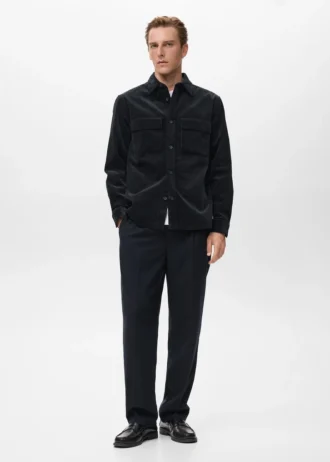 Koszula z kieszeniami z sztruksu