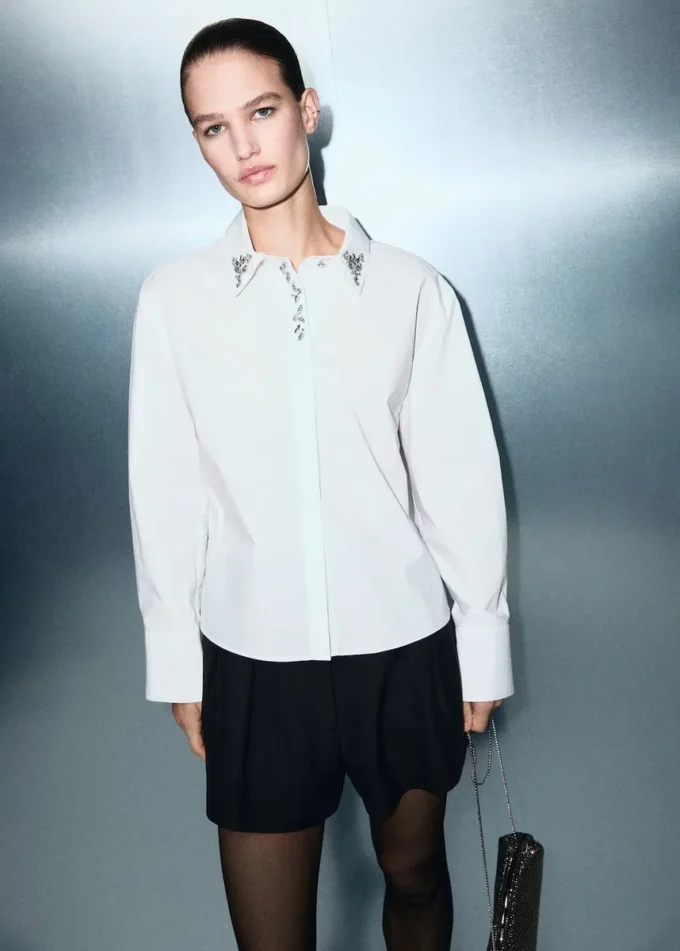 Koszula z kryształowymi detalami Koszula z kryształowymi detalami