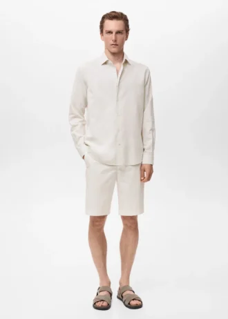 Koszula z mieszanki bawełny i lnu