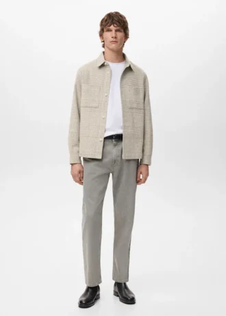 Koszula z mieszanki wełny w kratkę