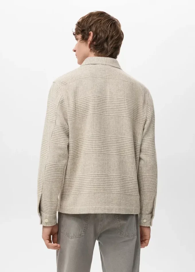Koszula z mieszanki wełny w kratkę Koszula z mieszanki wełny w kratkę
