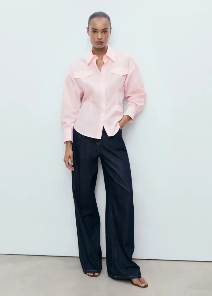 Koszula z zakładkami i kieszeniami Koszula z zakładkami i kieszeniami