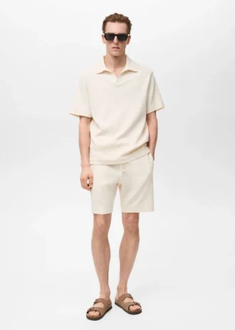 Koszulka polo o regularnym kroju z fakturą