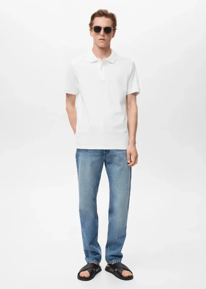 Koszulka polo z bawełnianej tkaniny piqué o regularnym kroju Koszulka polo z bawełnianej tkaniny piqué o regularnym kroju