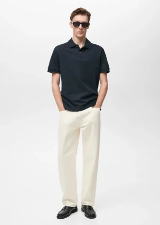 Koszulka polo z bawełnianej tkaniny piqué o regularnym kroju Koszulka polo z bawełnianej tkaniny piqué o regularnym kroju