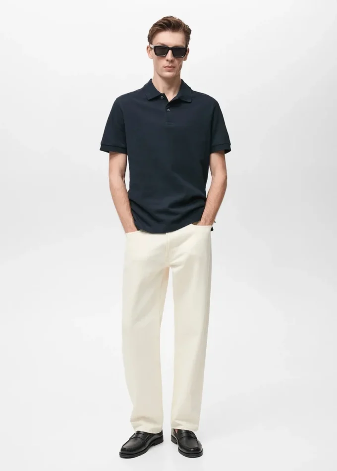 Koszulka polo z bawełnianej tkaniny piqué o regularnym kroju Koszulka polo z bawełnianej tkaniny piqué o regularnym kroju