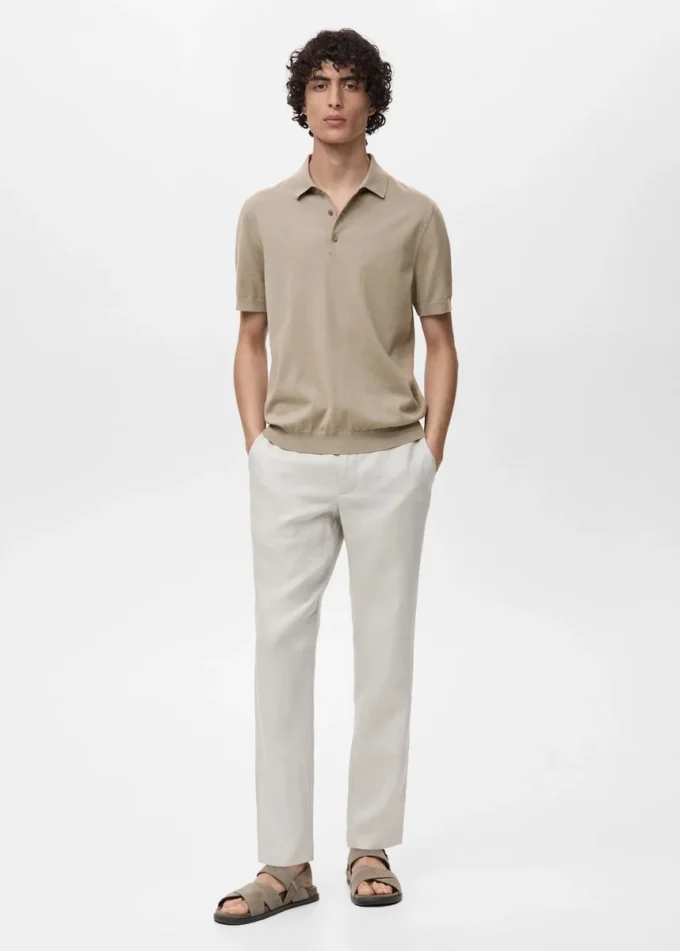 Koszulka polo z cienkiej dzianiny, 100% bawełna Koszulka polo z cienkiej dzianiny, 100% bawełna