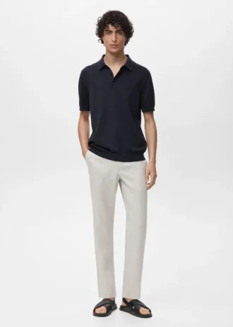 Koszulka polo z cienkiej dzianiny, 100% bawełna Koszulka polo z cienkiej dzianiny, 100% bawełna