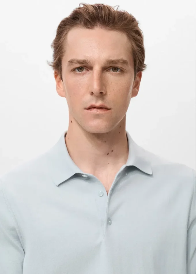 Koszulka polo z cienkiej dzianiny, 100% bawełna Koszulka polo z cienkiej dzianiny, 100% bawełna