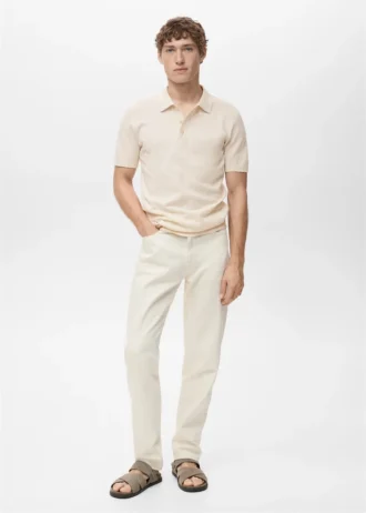 Koszulka polo z cienkiej dzianiny bawełnianej