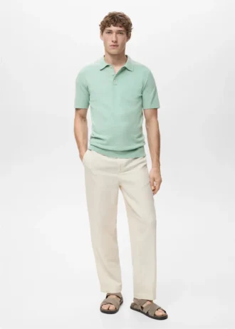 Koszulka polo z cienkiej dzianiny bawełnianej