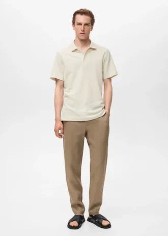 Koszulka polo z drobnym prążkowanym splotem