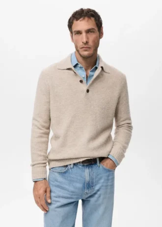 Koszulka polo z dzianiny mini bouclé