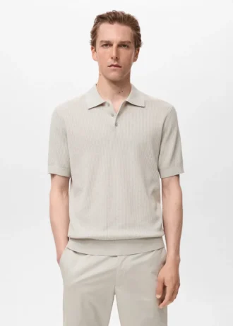 Koszulka polo z dzianiny prążkowanej
