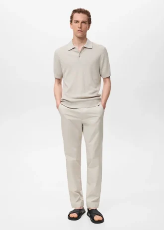 Koszulka polo z dzianiny prążkowanej