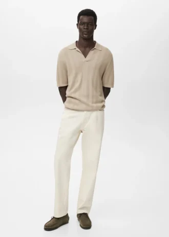 Koszulka polo z dzianiny prążkowanej