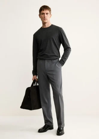 Koszulka slim fit z mieszanki wełny