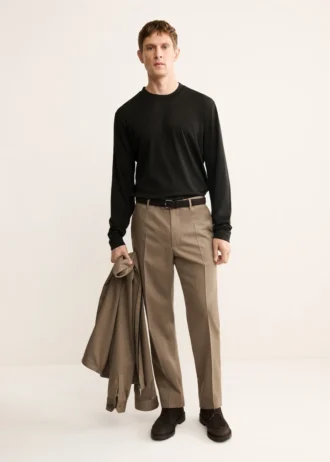 Koszulka slim fit z mieszanki wełny