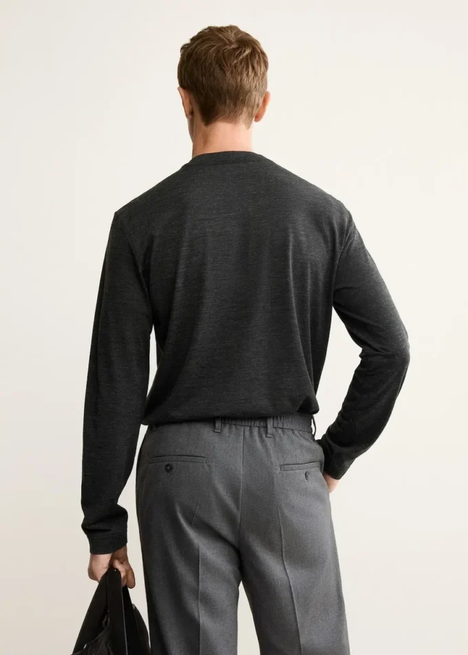 Koszulka slim fit z mieszanki wełny Koszulka slim fit z mieszanki wełny