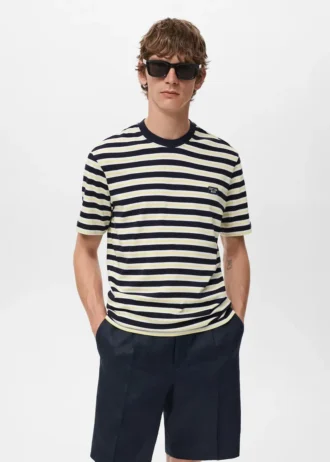 Koszulka w paski o regularnym kroju, 100% bawełna